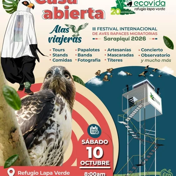 Festival gratuito en el Refugio Lapa Verde con actividades para toda la familia sobre aves rapaces migratorias.