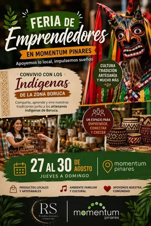 Participa como expositor en una feria que celebra la cultura y el emprendimiento local con los indígenas Boruca.
