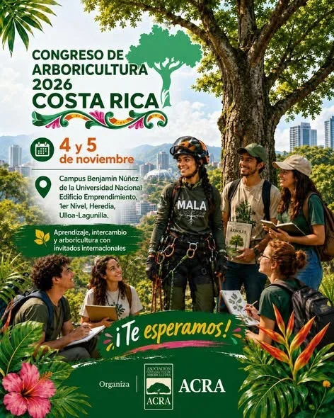 Evento de cuatro días para aprender y compartir sobre manejo profesional de árboles en Heredia y San José.