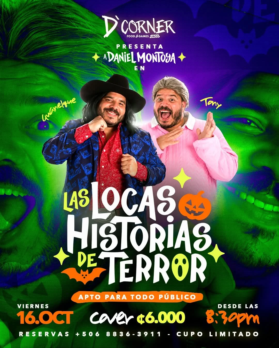 Show de humor con Daniel Montoya presentando 'Las Locas Historias de Terror' en D’Corner (Jacó) el 17 de octubre a las 8:30 p. m.