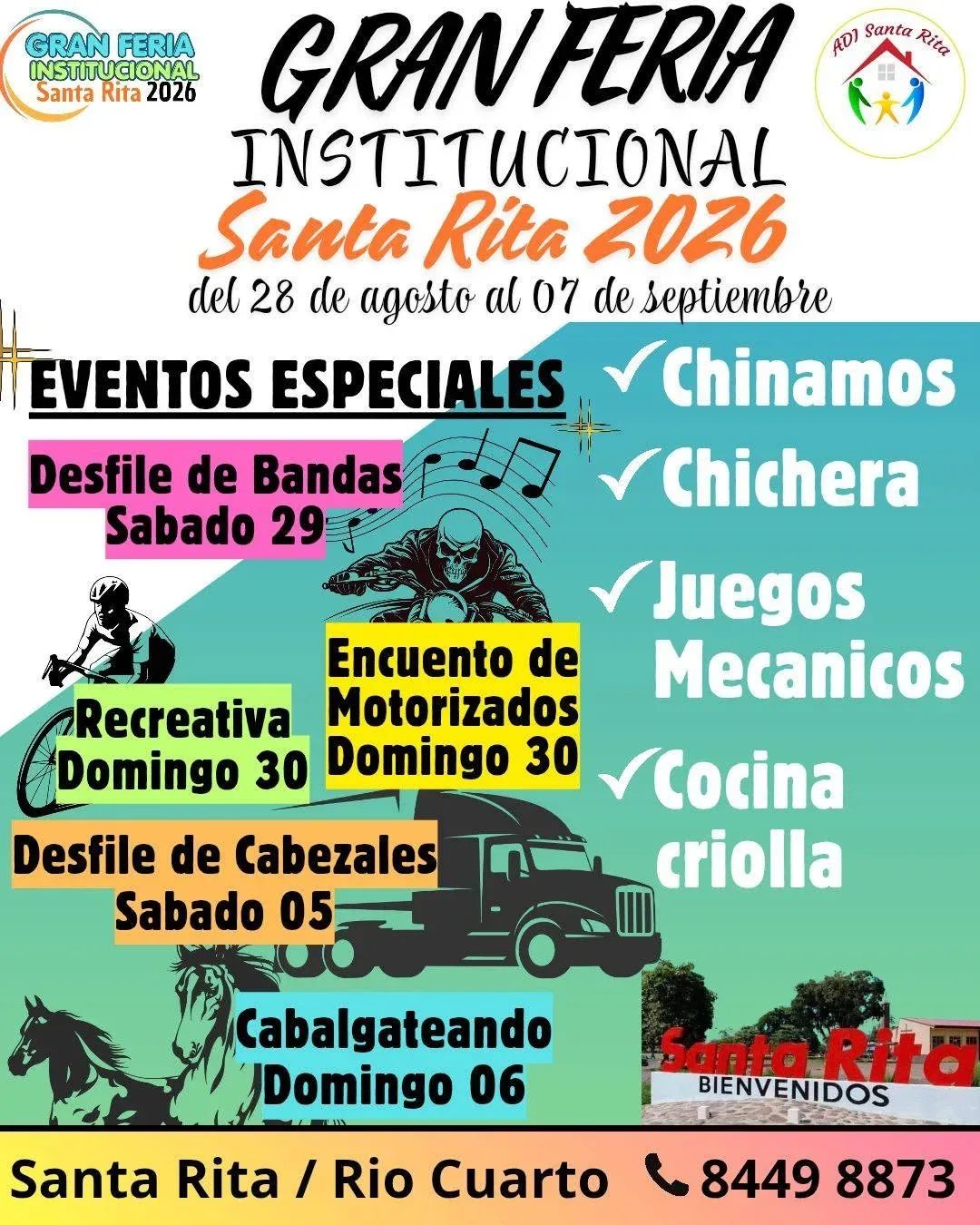 Celebra la alegría y tradición en la Gran Feria Institucional de Santa Rita con actividades para toda la familia.