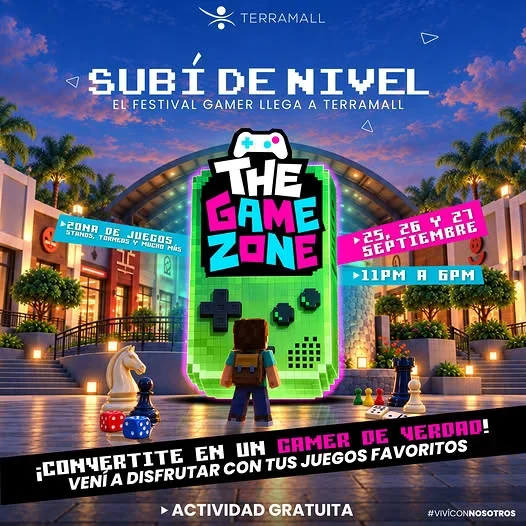 Festival gamer con videojuegos, torneos y juegos de mesa en Terramall del 25 al 27 de setiembre.
