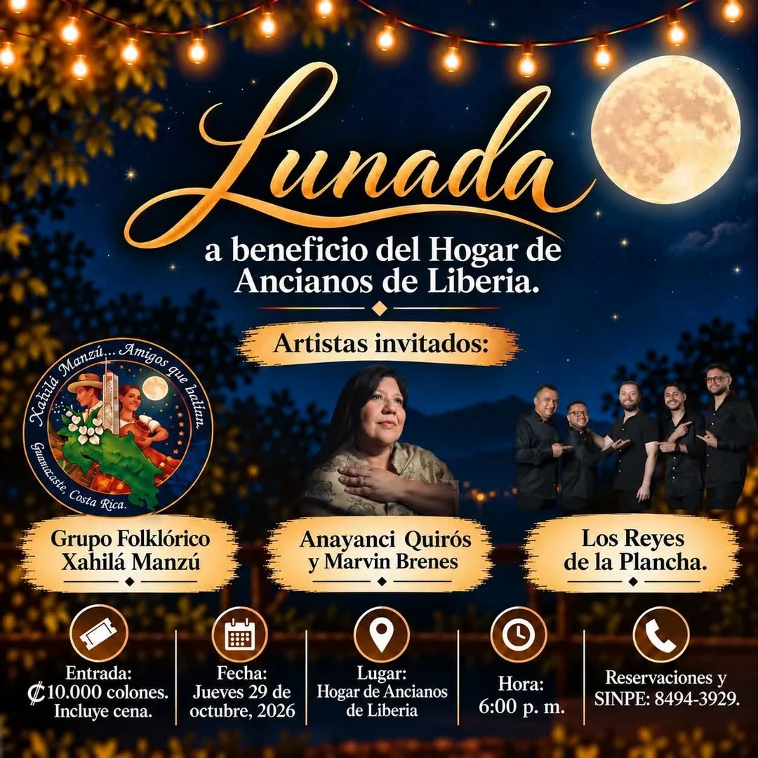 Noche de música y solidaridad en Liberia para apoyar al Hogar de Ancianos; la entrada incluye cena.